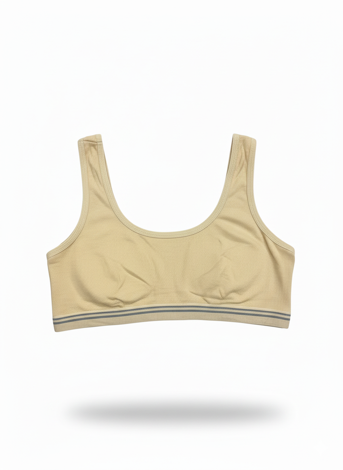 Beauty Fit Teen Girls Sports, Training, Running & Yoga Seamless Tank Top Soft Smooth Biddi Bra Free Size