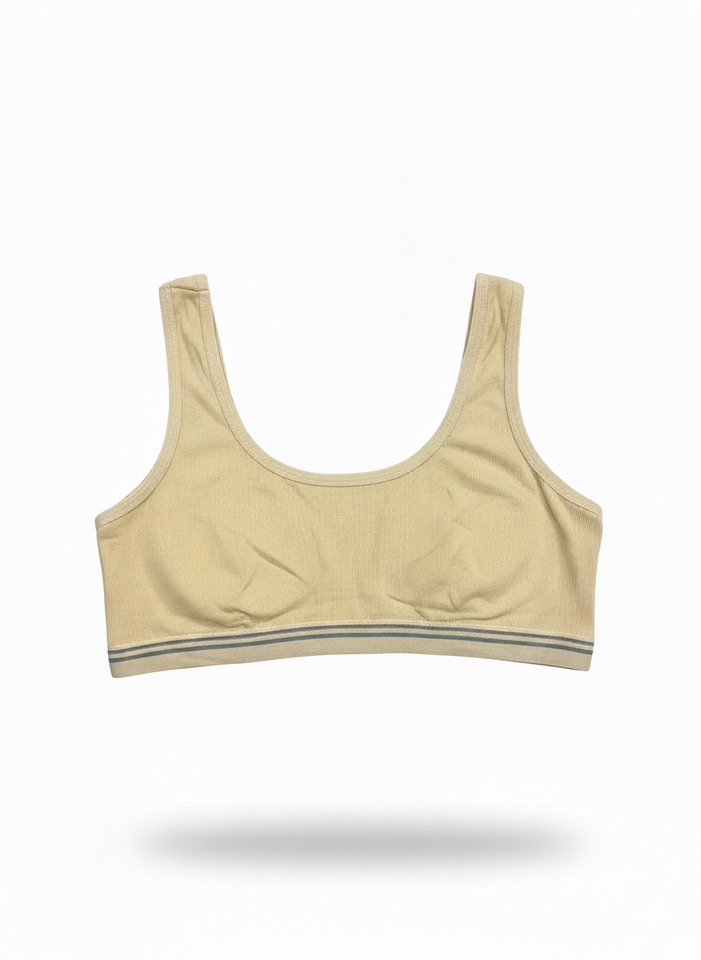 Beauty Fit Teen Girls Sports, Training, Running & Yoga Seamless Tank Top Soft Smooth Biddi Bra Free Size