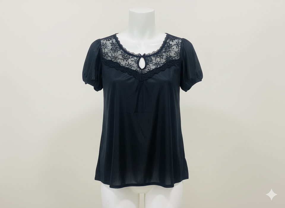 Hot Laced Short Nighty Set for Women & Girls - Stretchable, Premium Silk Fabric