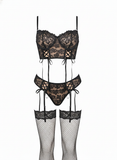Premium Sexy Push-Up Lace Chain Corset With Panty
