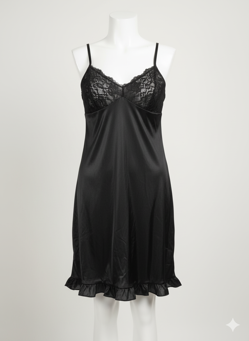 Hot Laced Short Nighty Set for Women & Girls - Stretchable, Premium Silk Fabric