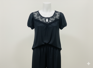 Hot Laced Short Nighty Set for Women & Girls - Stretchable, Premium Silk Fabric