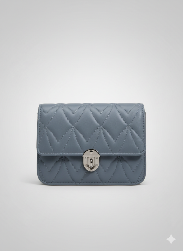 Slate Elegance Quilted Mini Crossbody