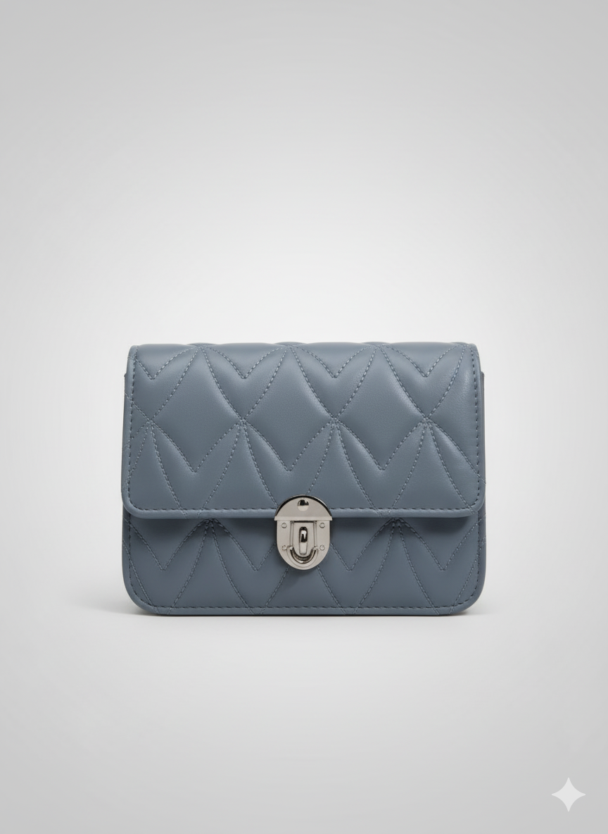 Slate Elegance Quilted Mini Crossbody