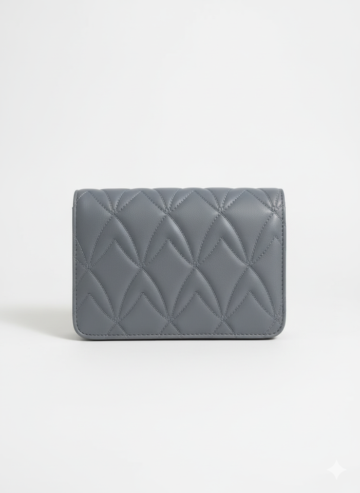 Slate Elegance Quilted Mini Crossbody