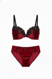 velvet bridal Padded Bra Set