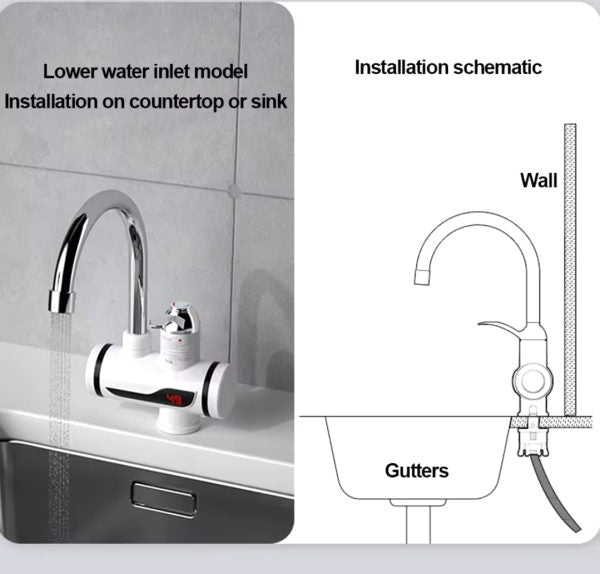Instant Electric Faucet Water Heater | Fast Heating Tap 3000W